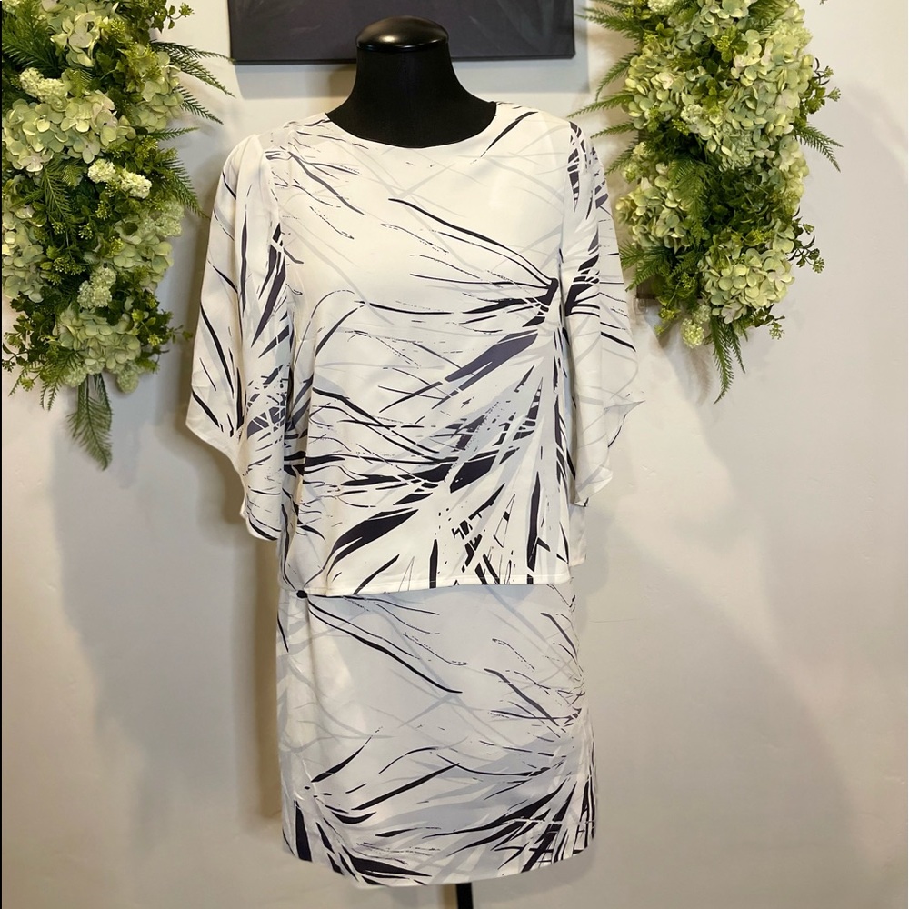 Halston Print Silk Mini Dress NWT